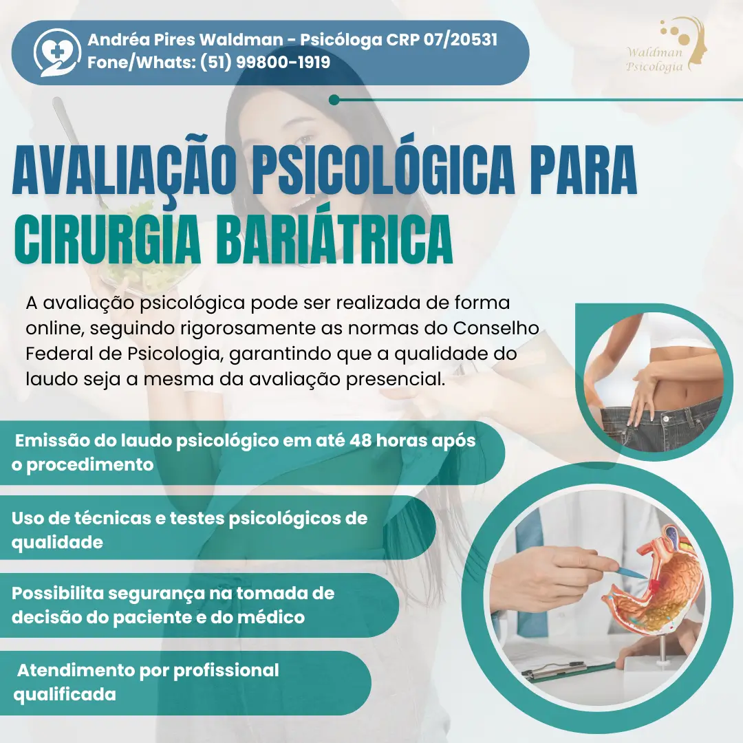 Laudo de avaliação psicológica para cirurgia bariátrica